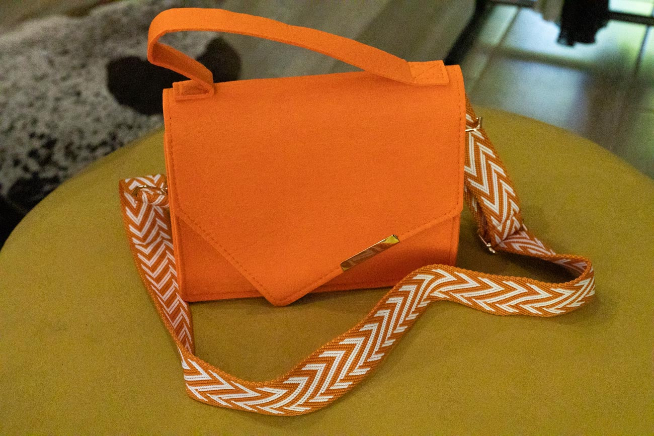 Orange-Felt Handbag