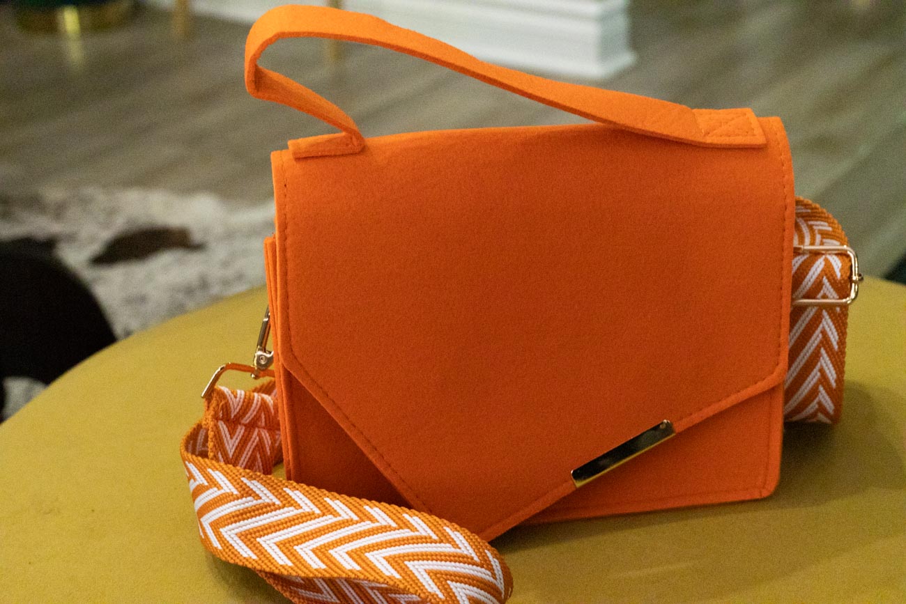 Orange-Felt Handbag