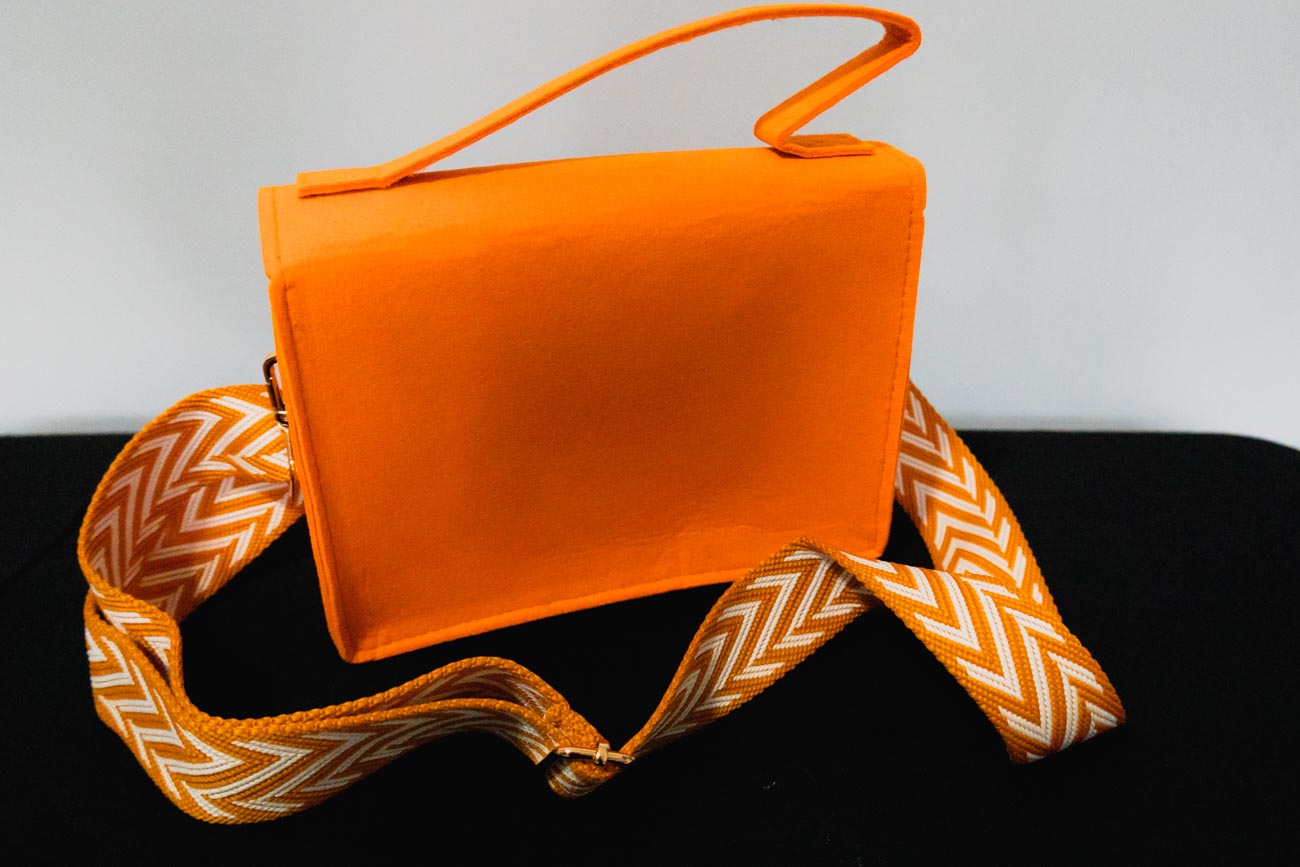 Orange-Felt Handbag
