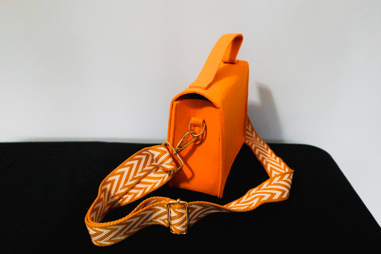 Orange-Felt Handbag