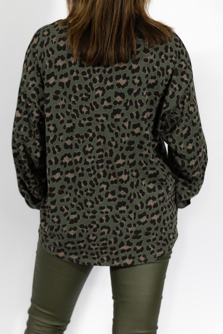 Leopard Luxe Khaki Tee