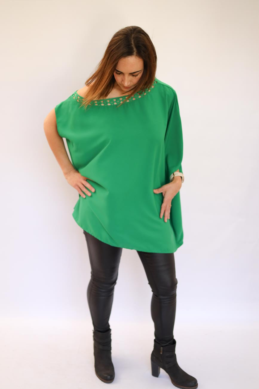 Asymmetrical Off-Shoulder Blouse