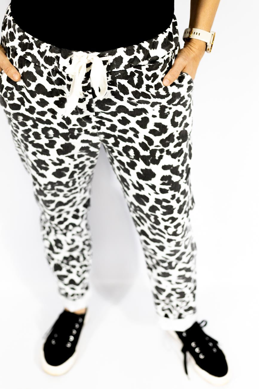 Black & White Leopard Pants