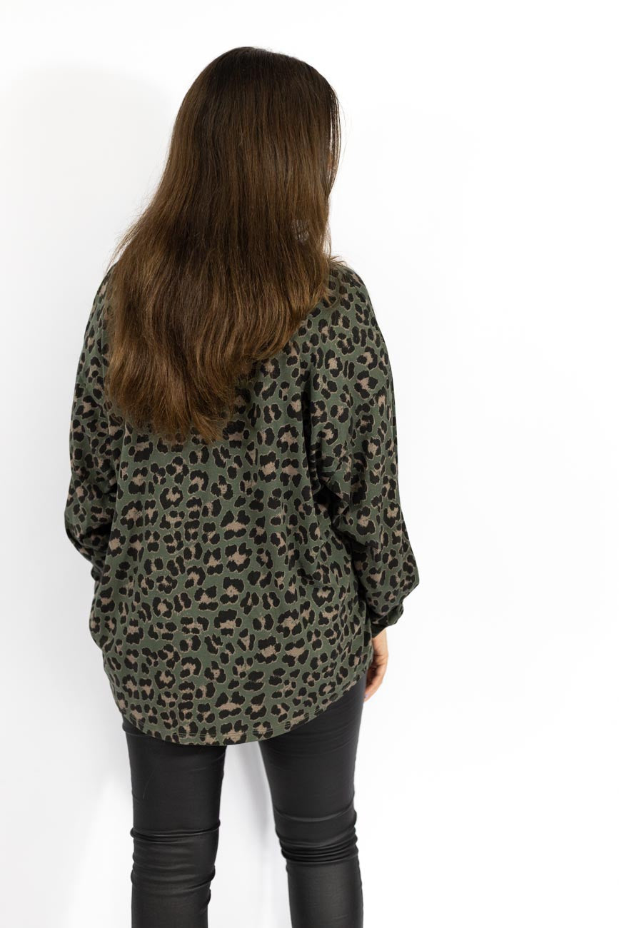 Leopard Luxe Khaki Tee
