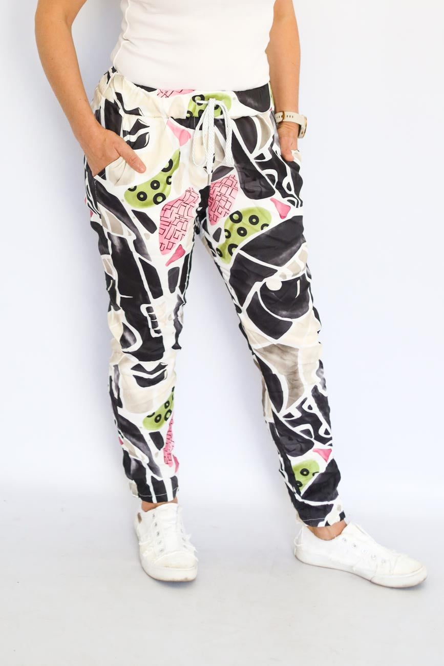 Abstract Print Jogger Pants