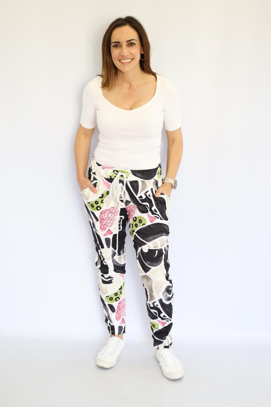 Abstract Print Jogger Pants