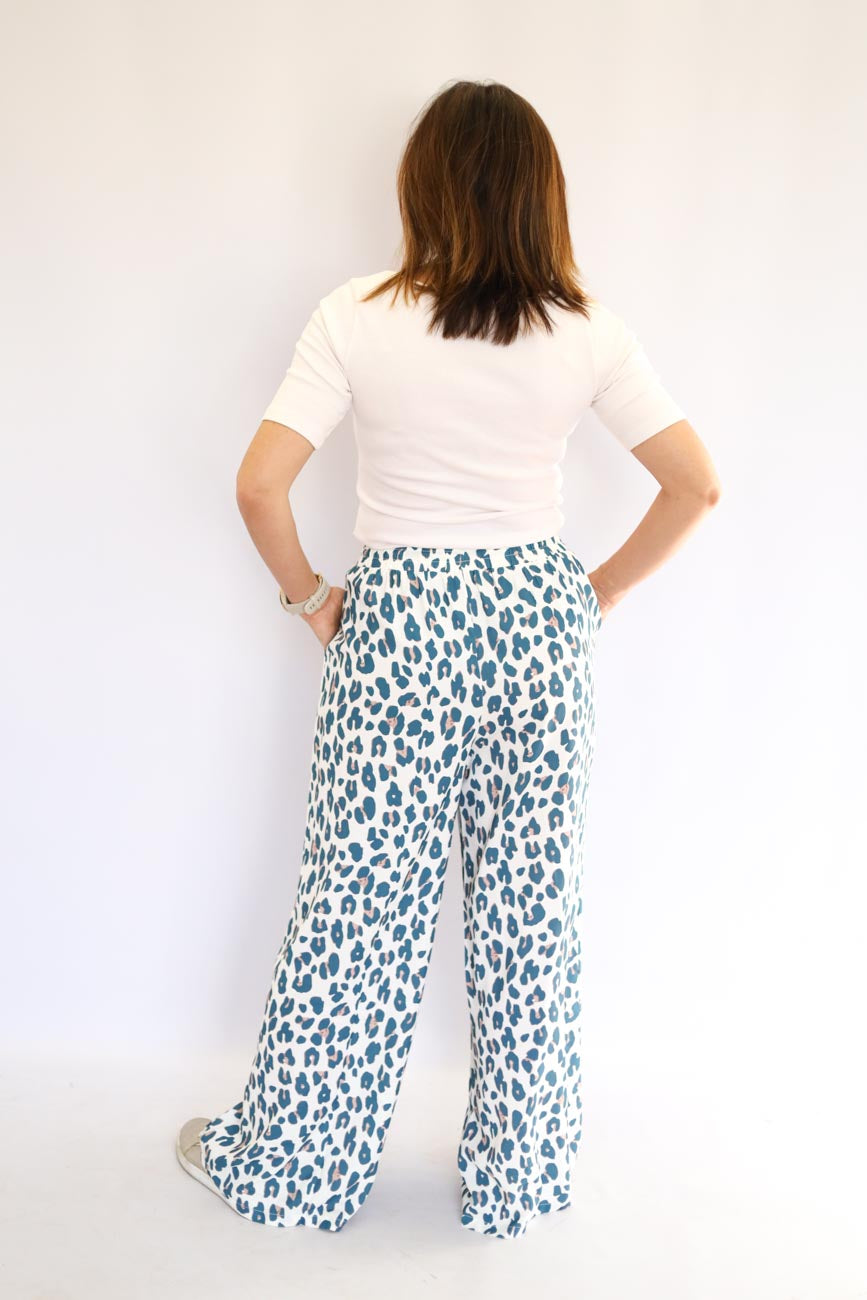 Leopard Print Wide-Leg Pants