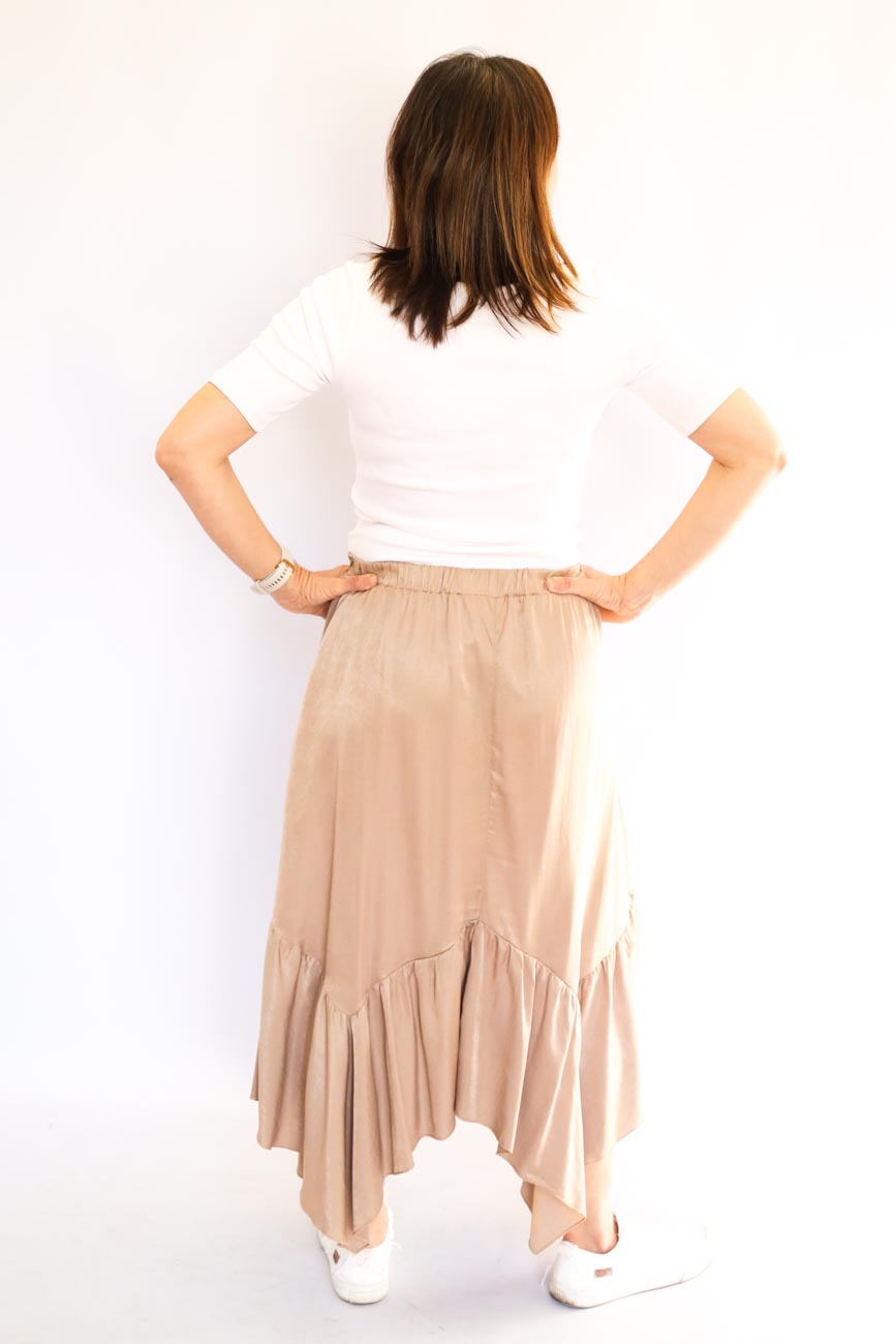 Ruffle Mid-Length Skirt