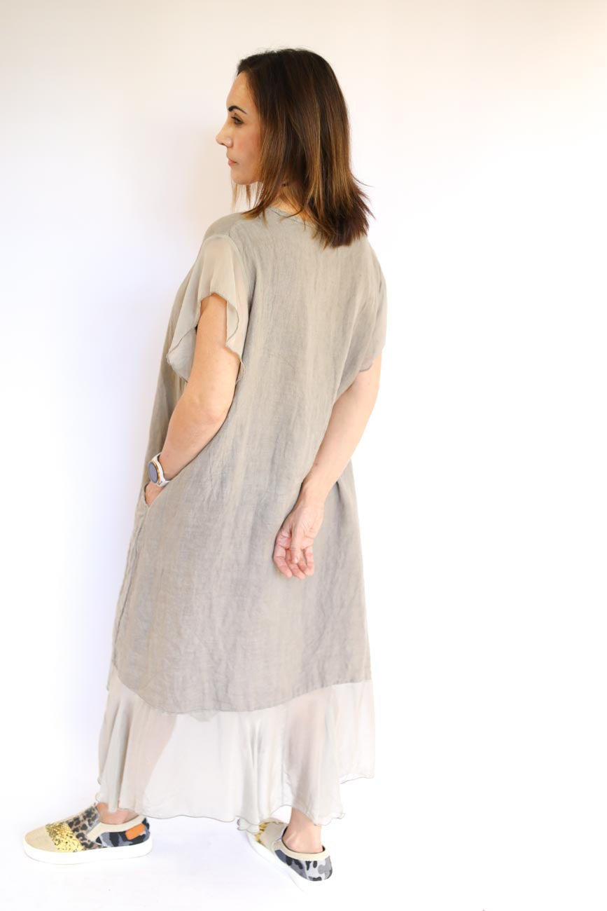 Flowy Overlay Long Dress