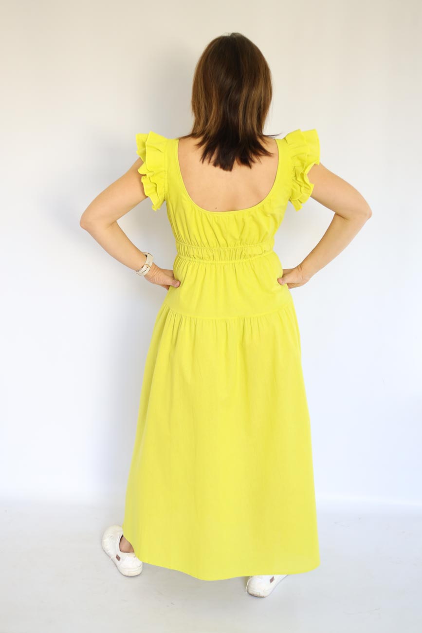 Ruffle Sleeve Long Dress