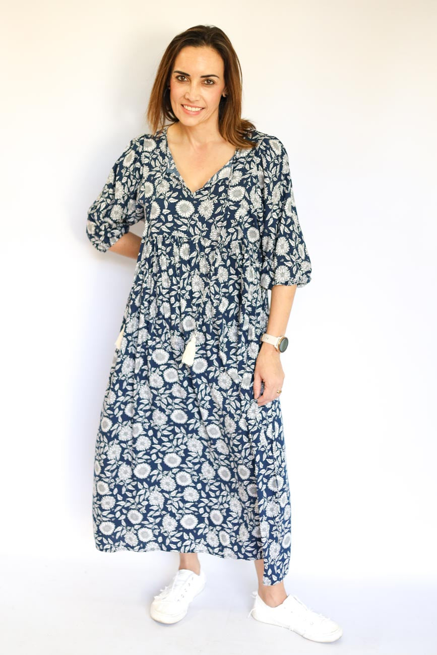 Bohemian Floral Mid-Length Dress