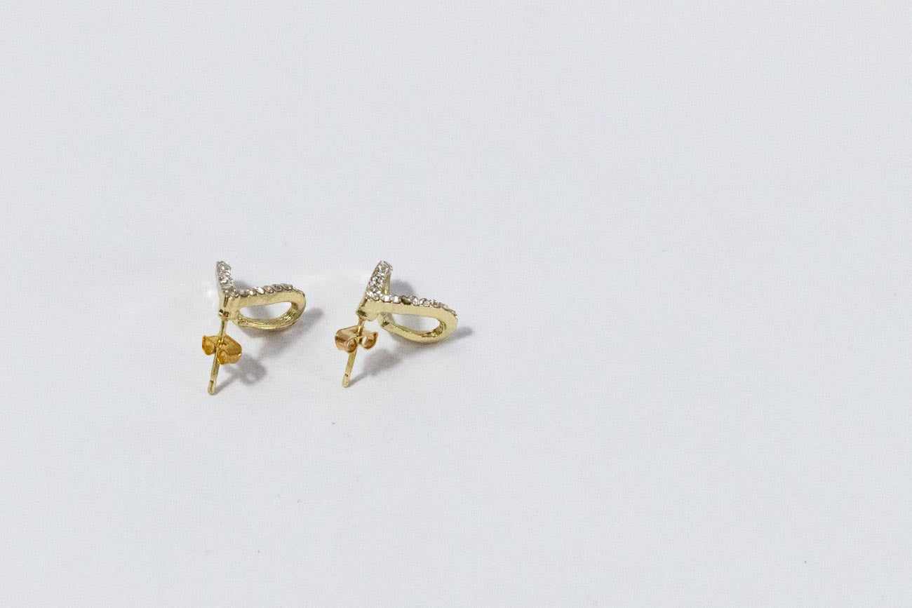 Chevron Crystal Stud Earrings