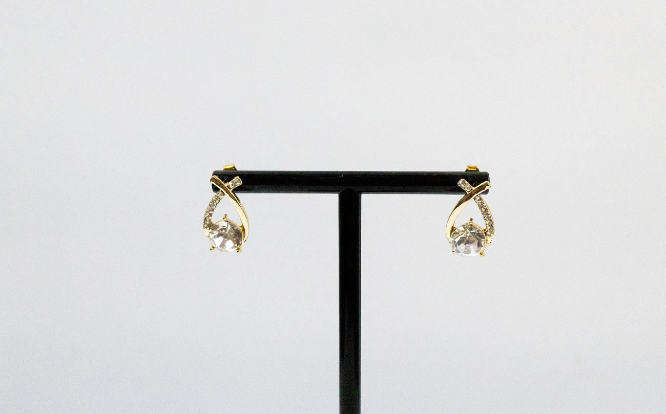 Crystal Drop Cross Earrings