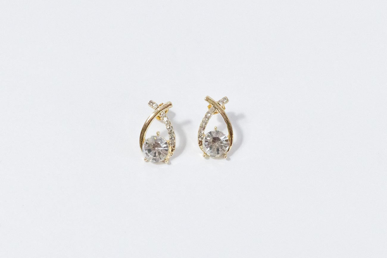 Crystal Drop Cross Earrings
