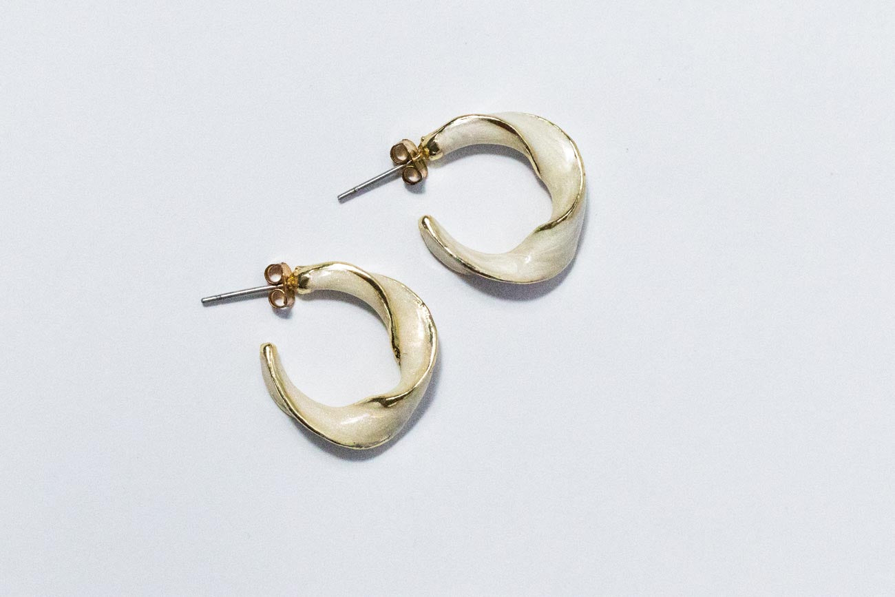 Gold Crescent Earrings