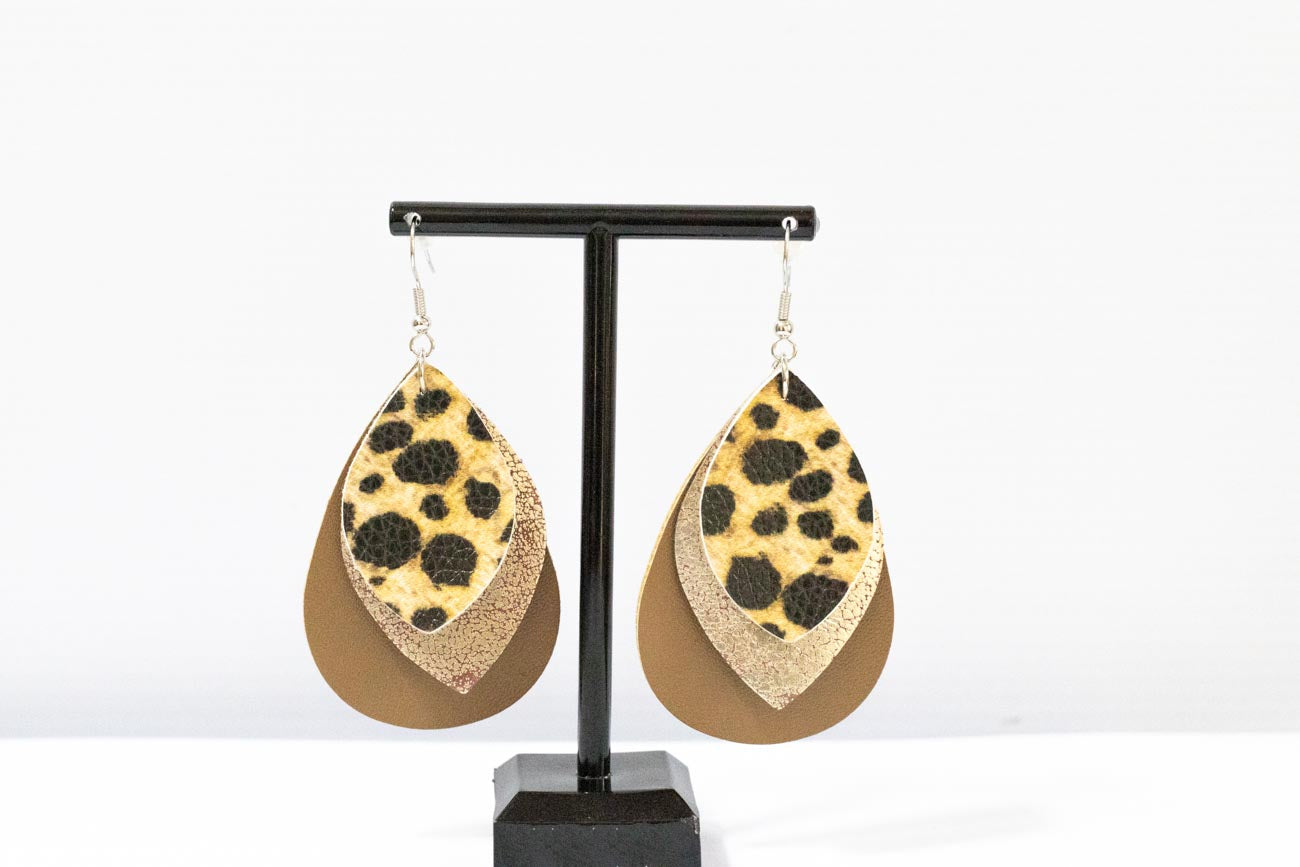 Leopard Layered Earrings