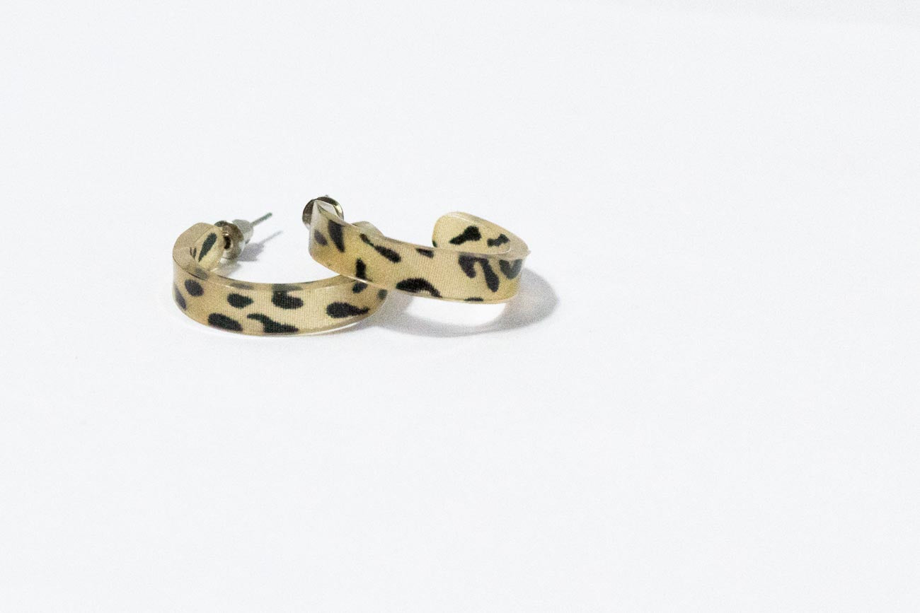 Leopard Print Hoop Earrings
