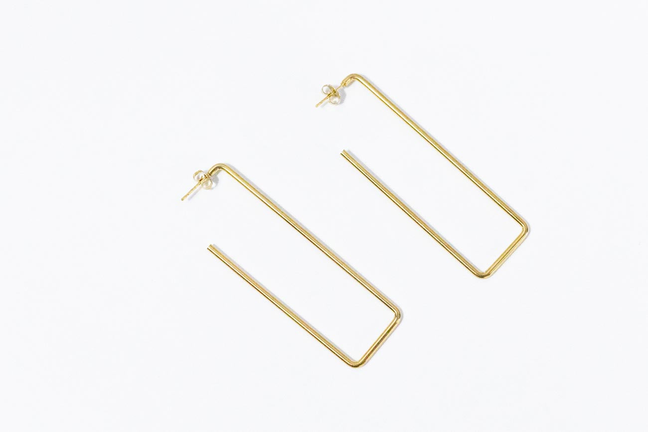 Open Frame Gold Earrings