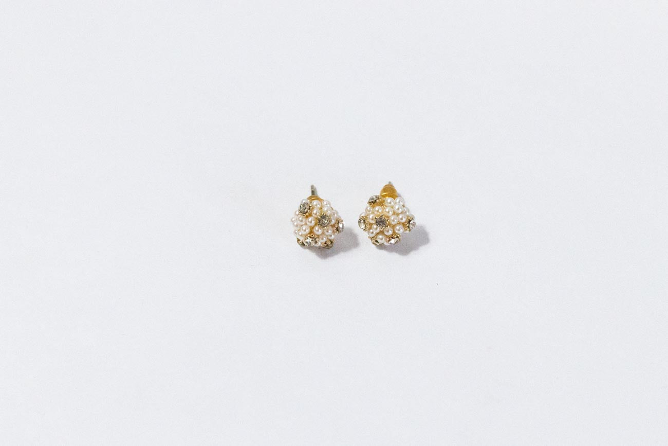 Pearl Cluster Stud Earrings