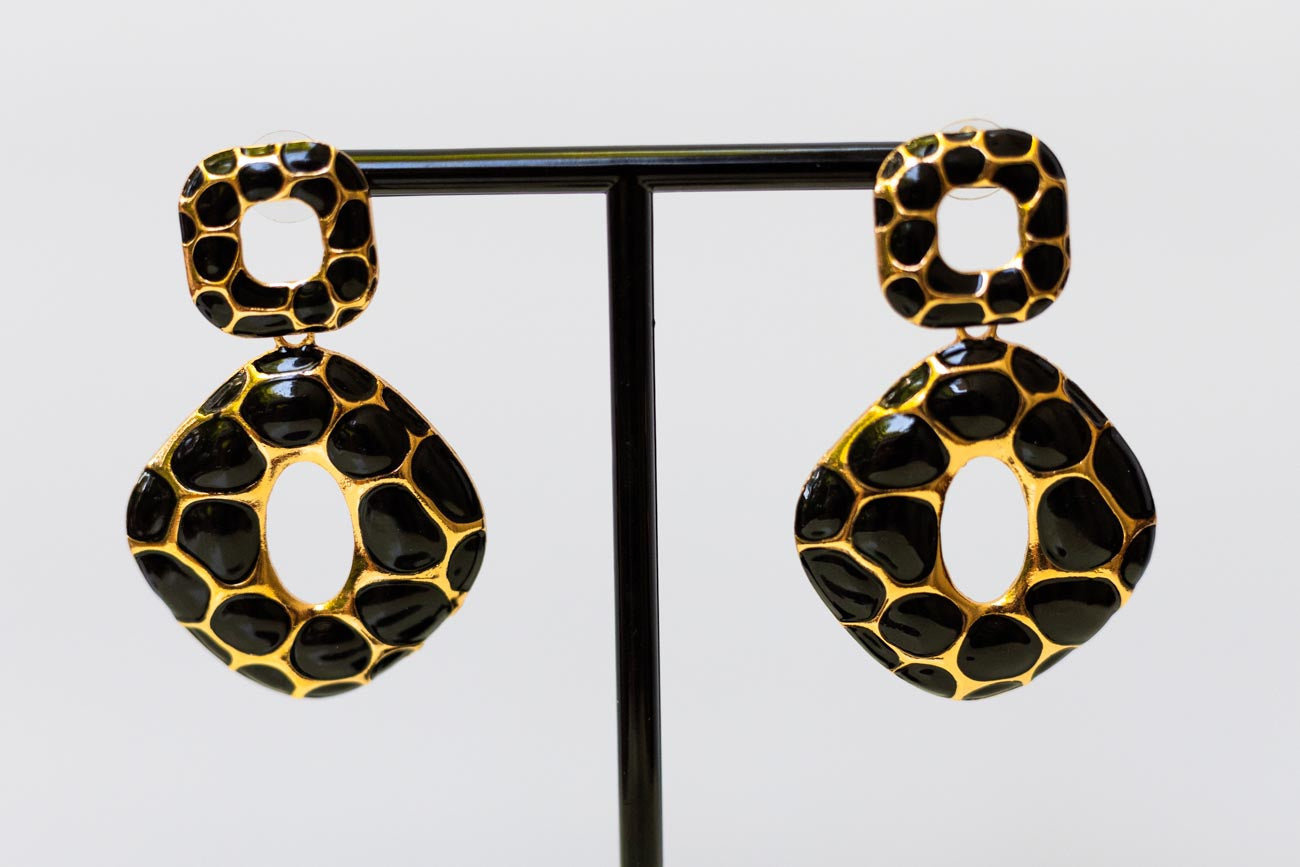 Textured Gold Geometric Earrings