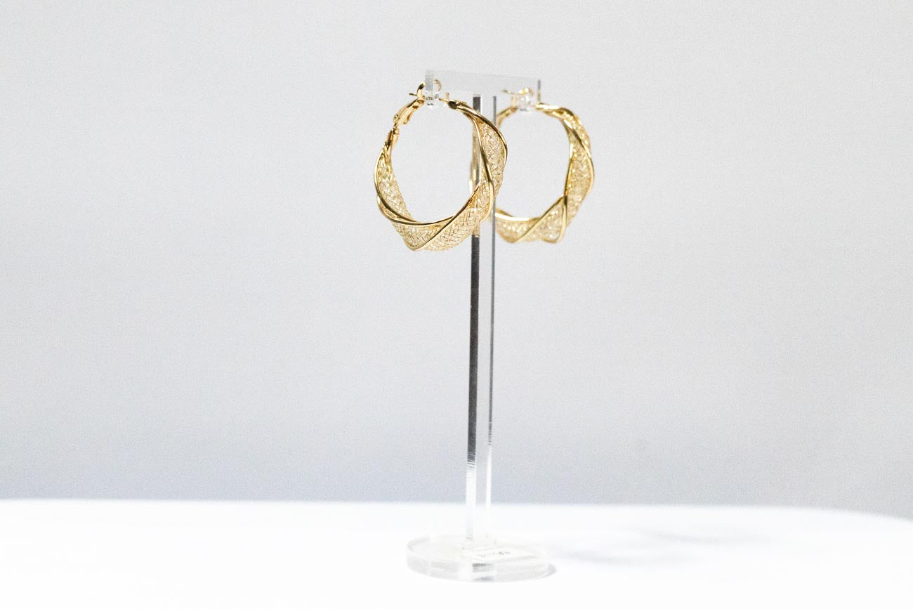 Twisted Gold Hoop Earrings