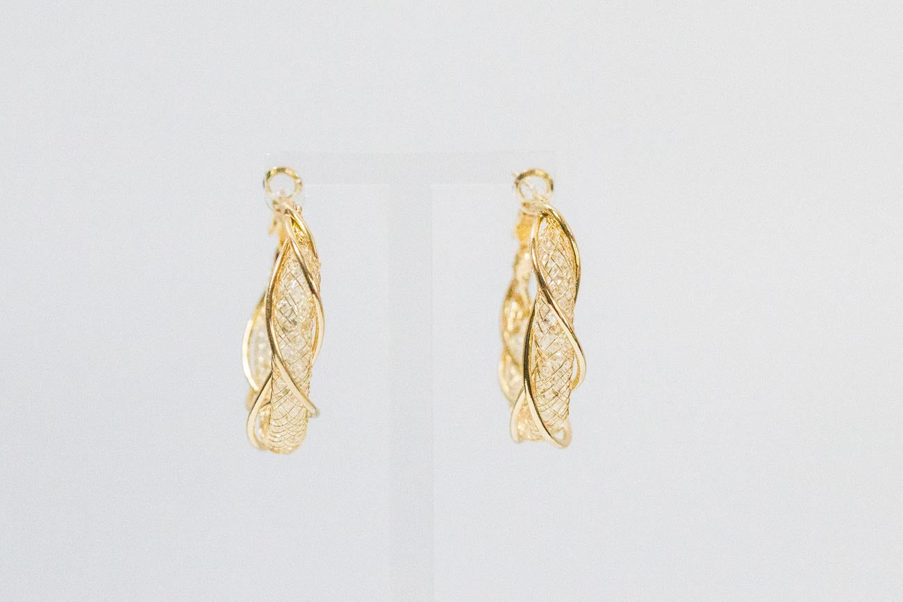 Twisted Gold Hoop Earrings