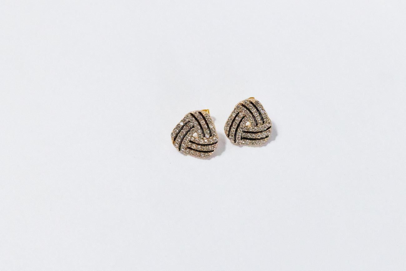 Woven Sparkle Stud Earrings