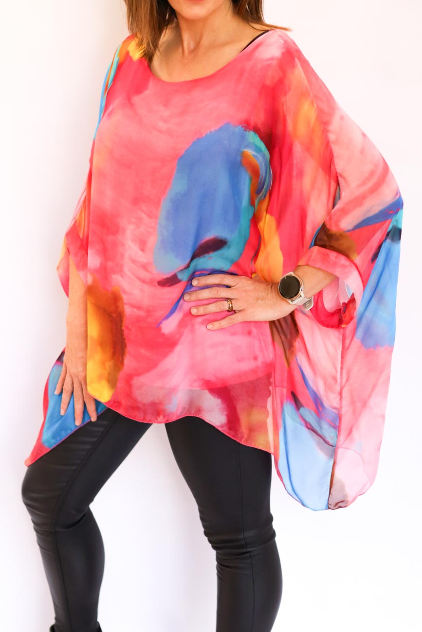 Relaxed Tunic Silk Blouse