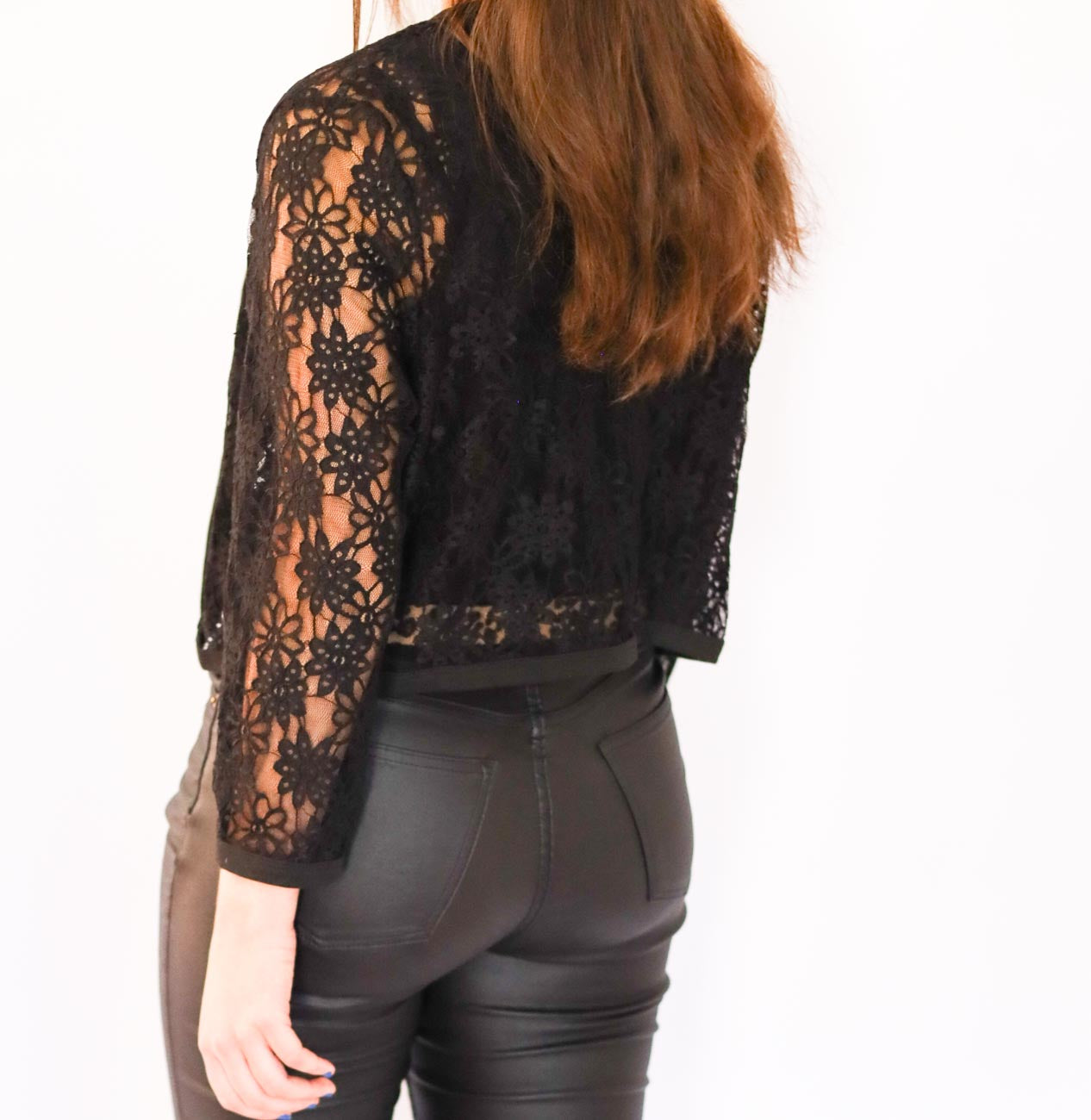 Elegant Floral Lace Crop Jacket
