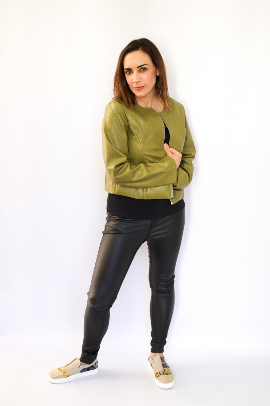 Faux-Leather Classic Jacket