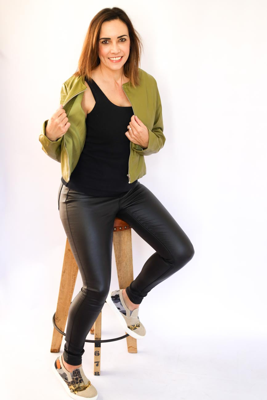 Faux-Leather Classic Jacket