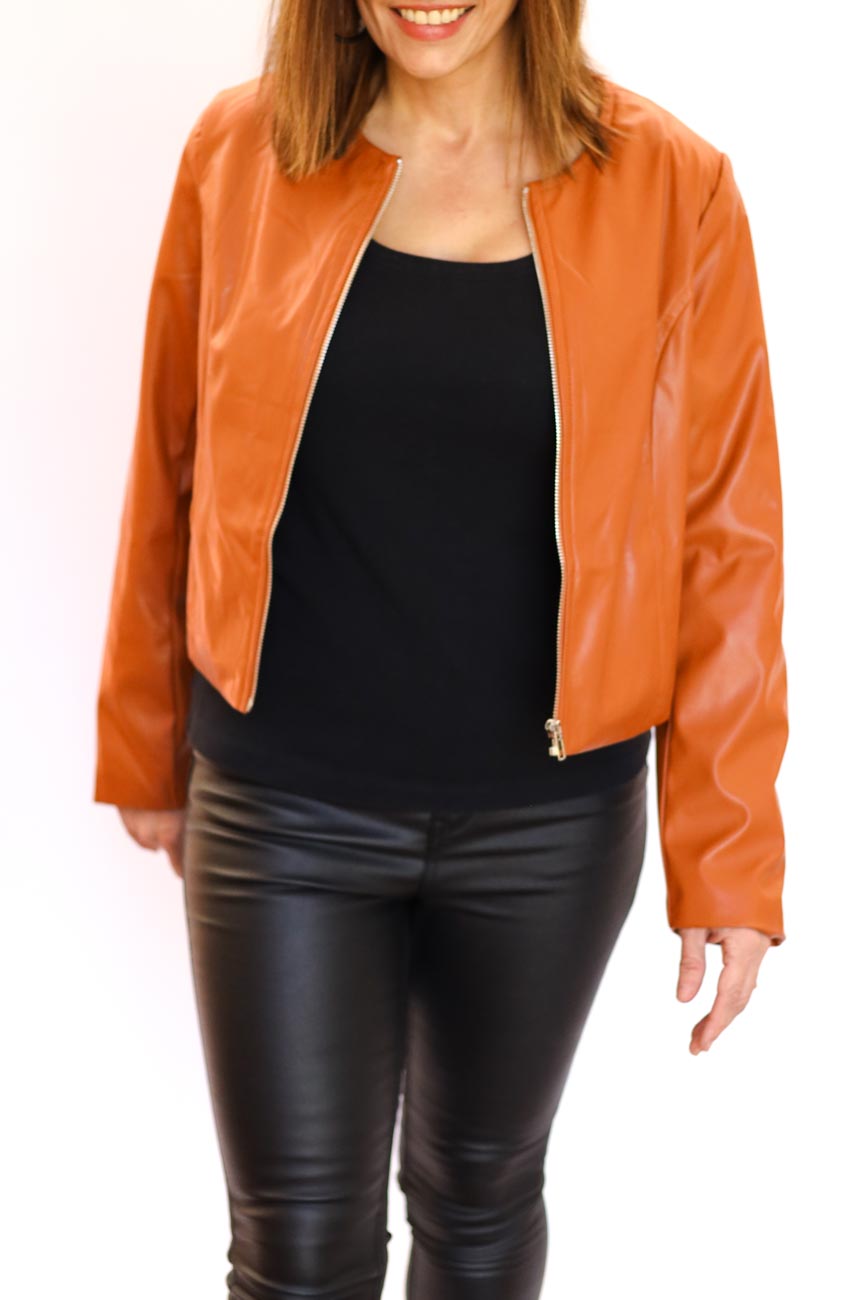 Faux-Leather Classic Jacket