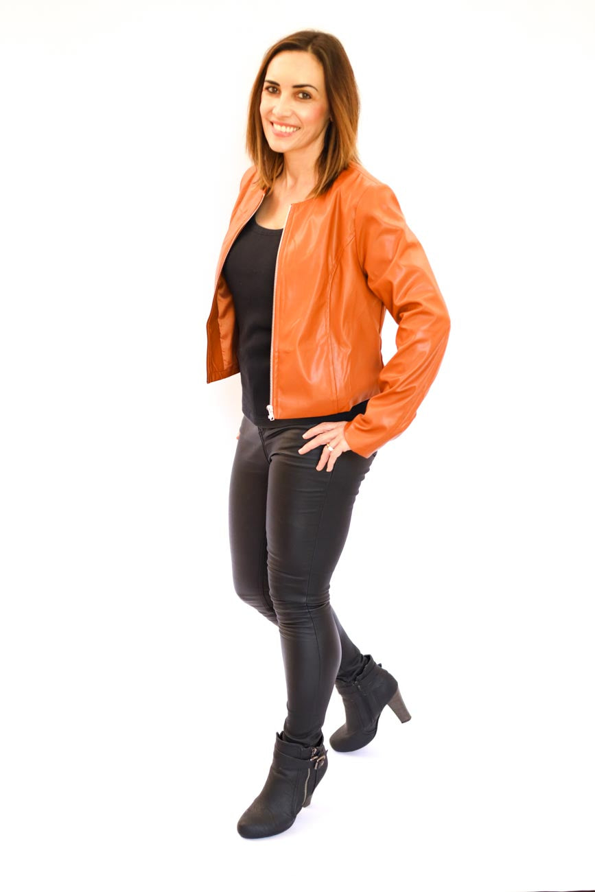 Faux-Leather Classic Jacket