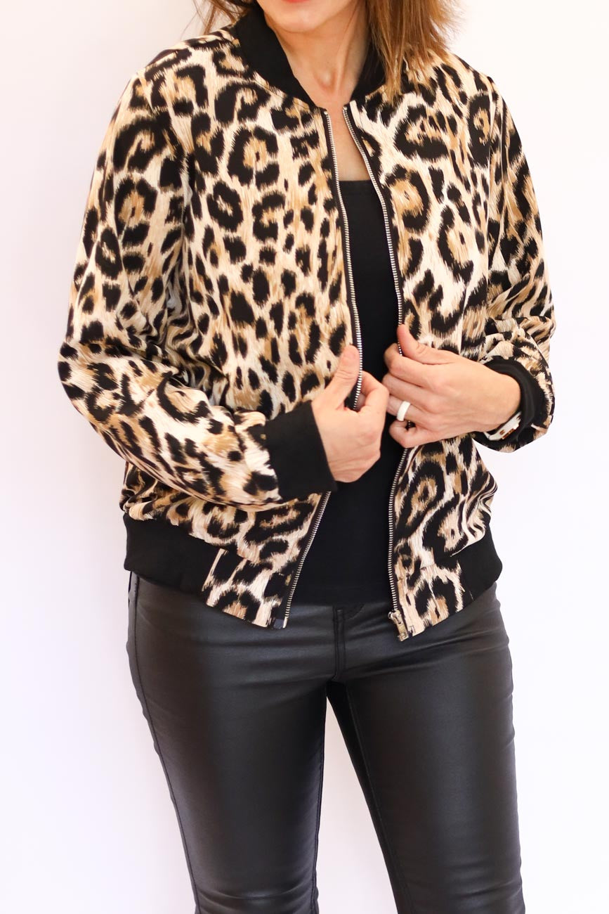 Leopard Print Bomber Jacket