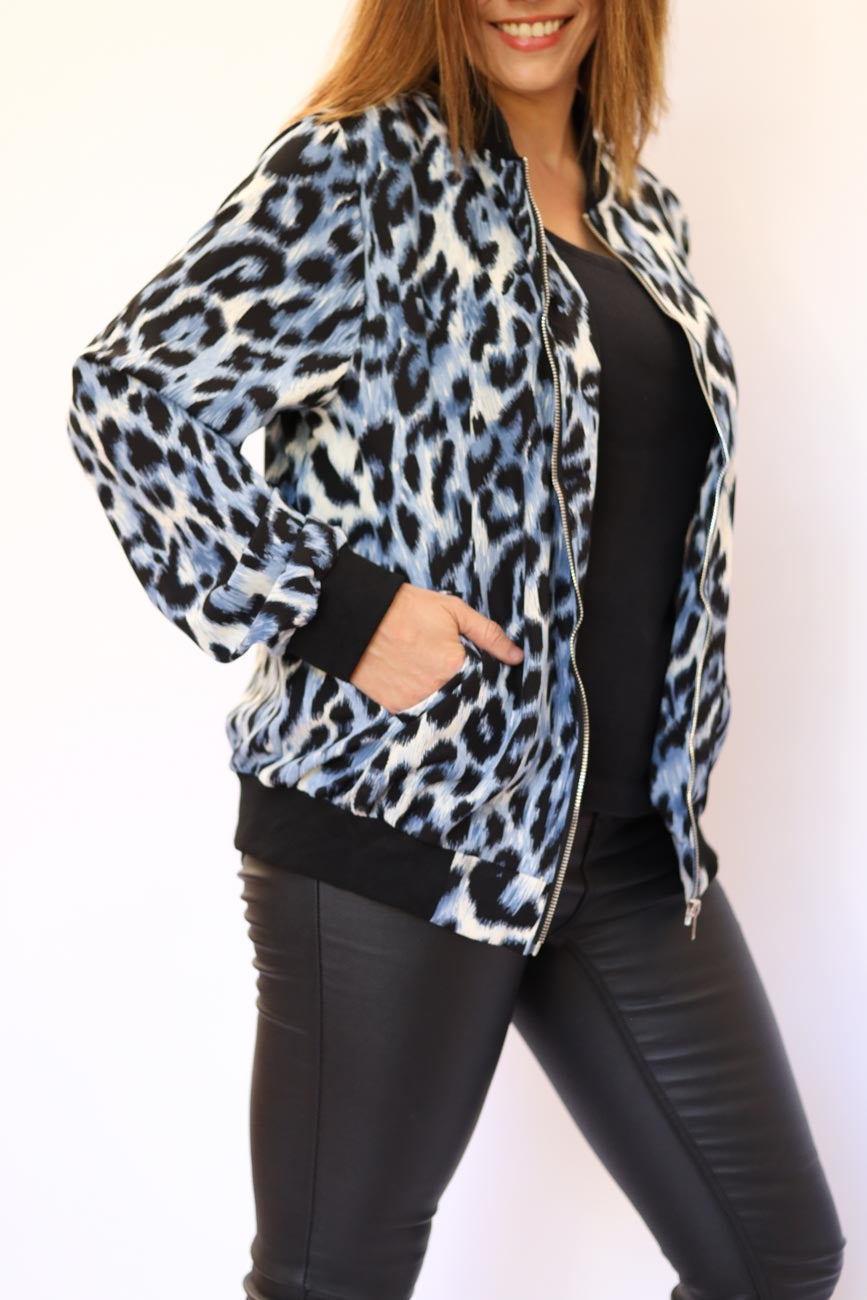 Leopard Print Bomber Jacket