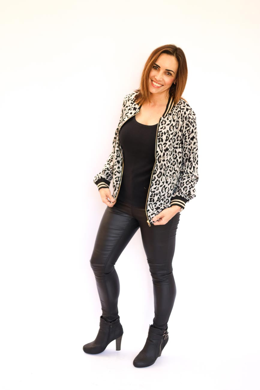 Leopard Print Bomber Jacket