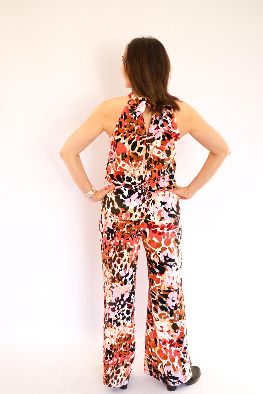 Abstract Print Halter Two-Piece Set