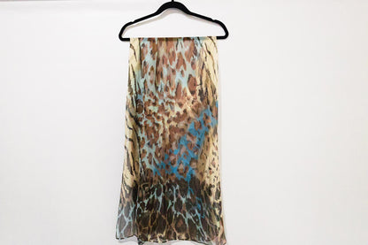 Blue Ember Leopard Scarf