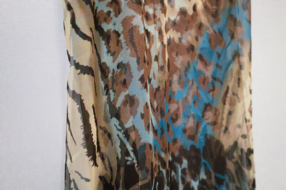 Blue Ember Leopard Scarf