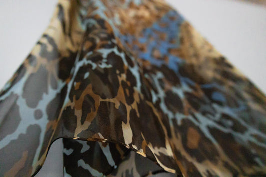 Blue Ember Leopard Scarf