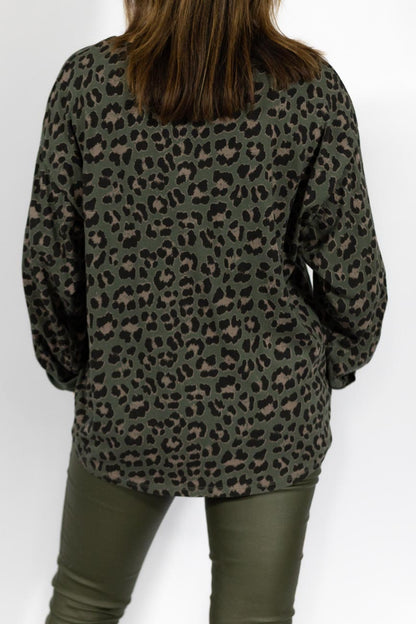 Leopard Luxe Khaki Tee