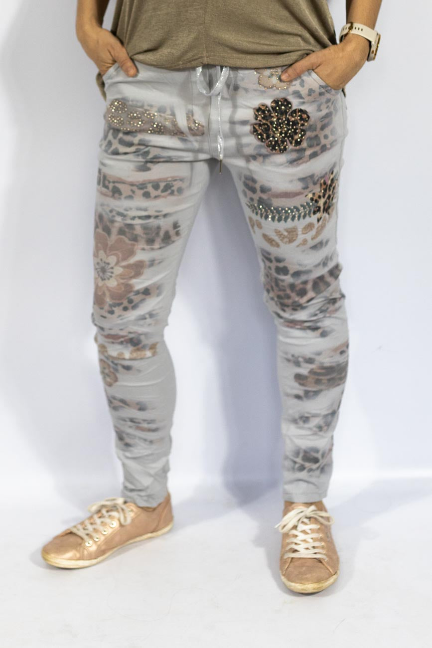 Wild Blossom Grey Pants
