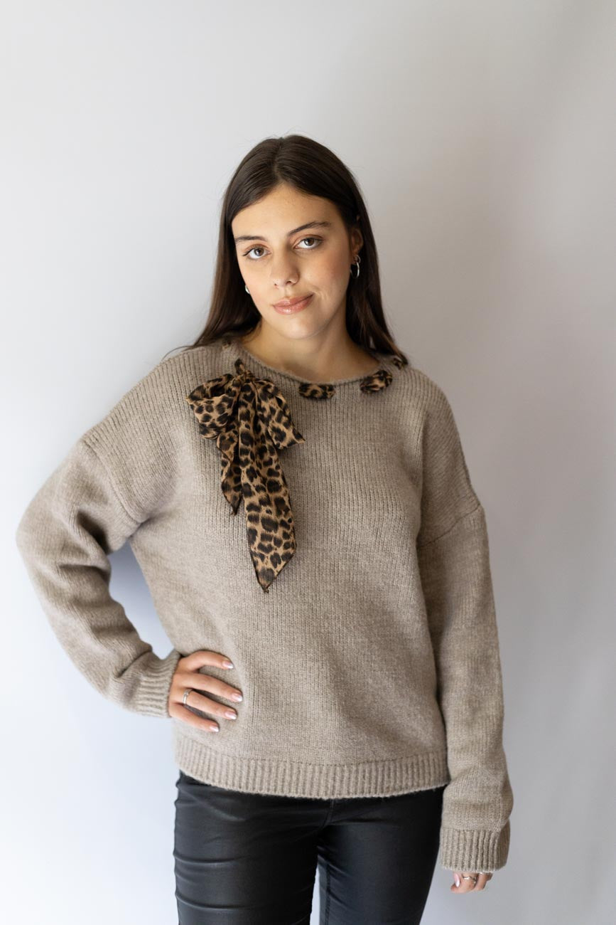 Leopard Tie Knit