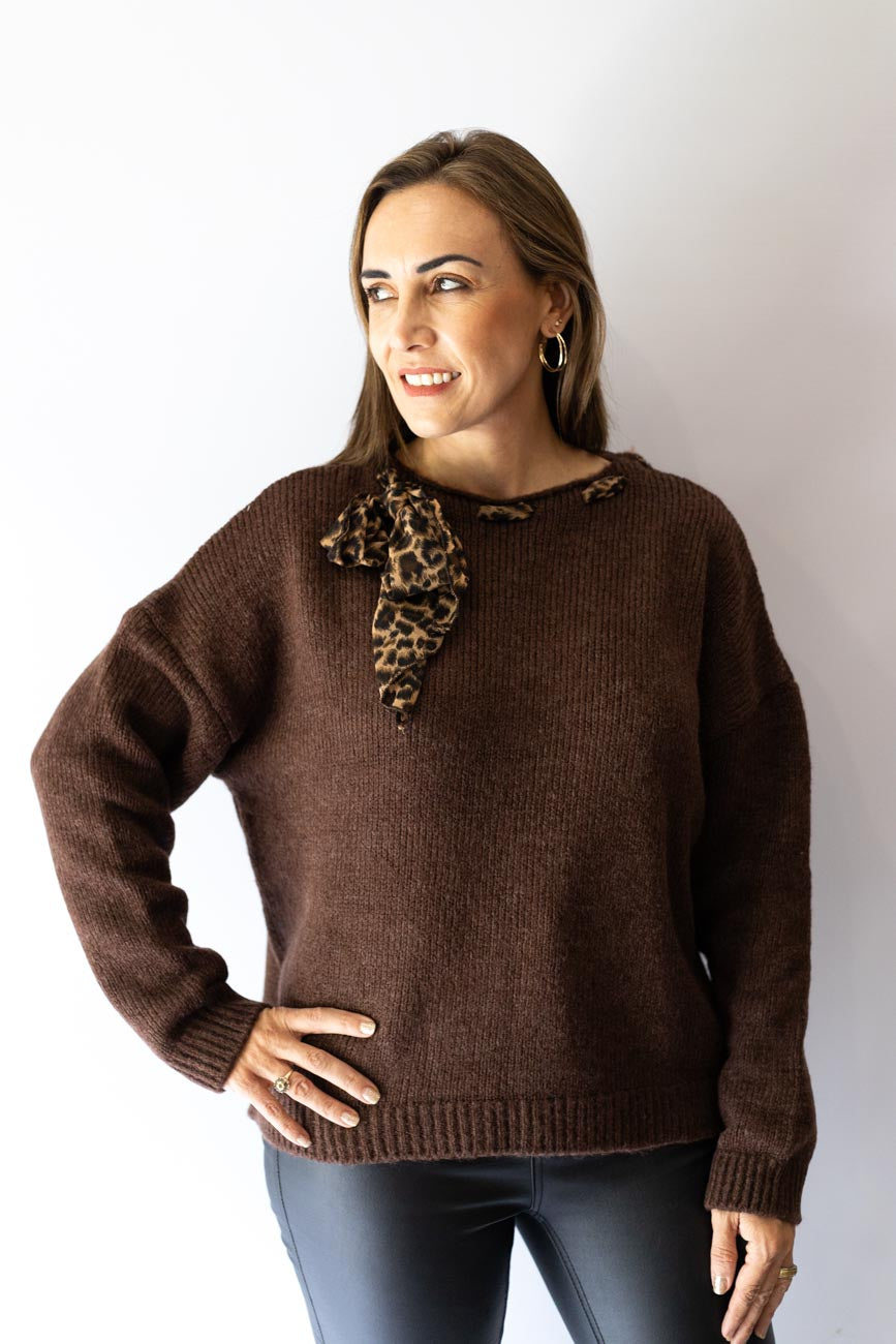 Leopard Tie Knit