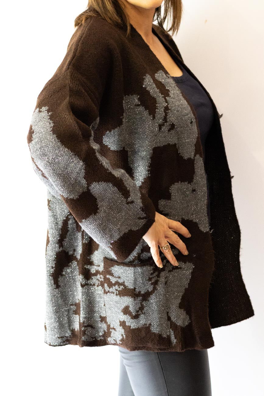 Floral Jacquard Knit Cardigan