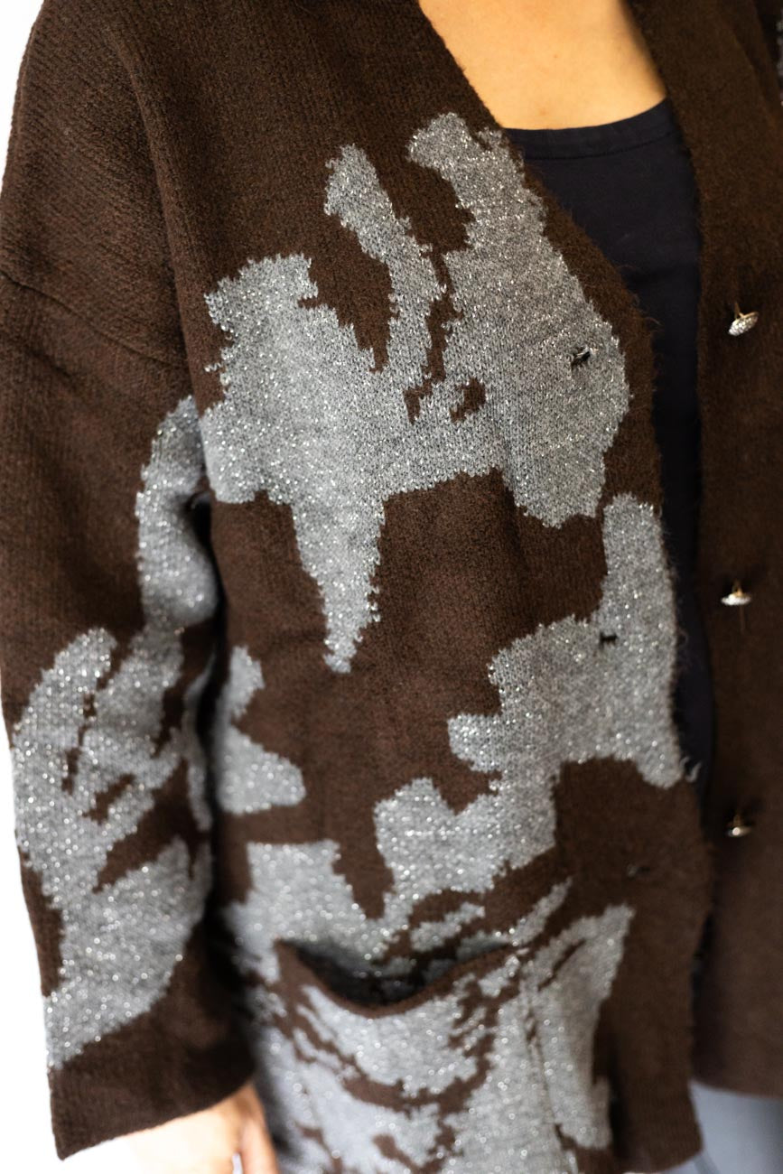 Floral Jacquard Knit Cardigan