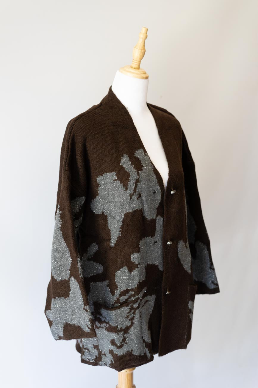Floral Jacquard Knit Cardigan