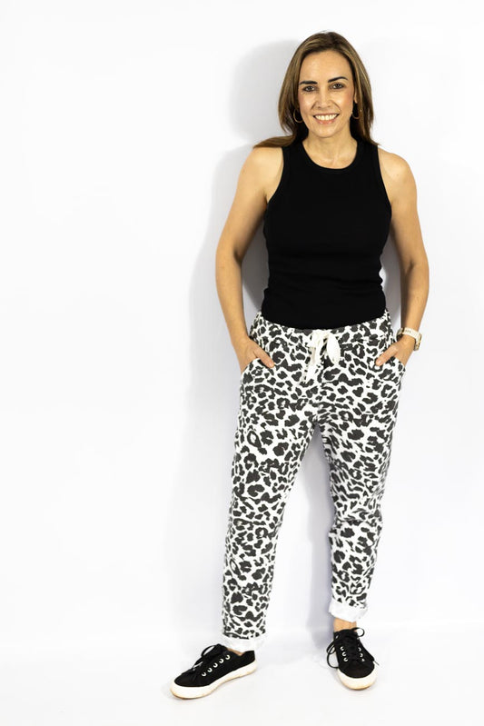 Black & White Leopard Pants