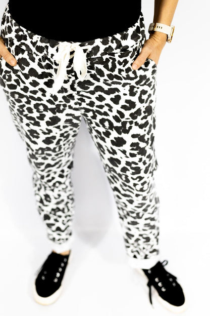 Black & White Leopard Pants