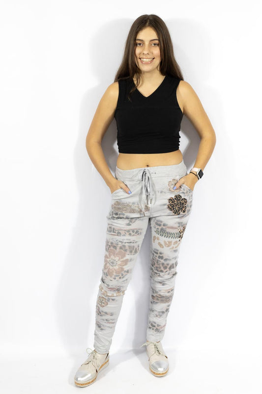 Wild Blossom Grey Pants